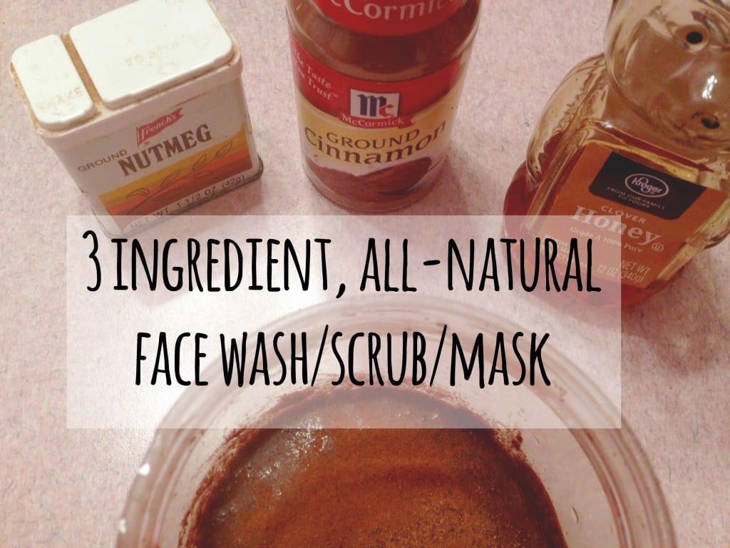 DIY 3 ingredient all-natural face wash mask scrub to reduce acne